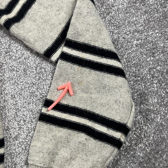 Gap Sweater Mens Medium Wool Blend Roll Neck Stripe Nautical Grandpa Ivory - Picture 9 of 15